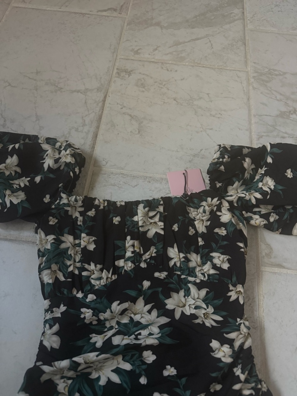Hello Molly Black Floral Off-Shoulder Mini Dress - Picture 4 of 4